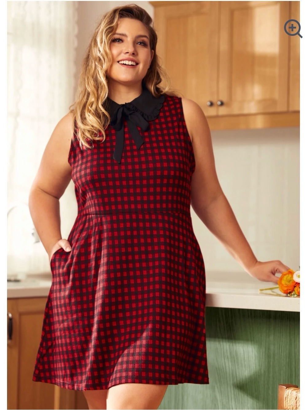 NWT ModCloth November Nostalgia Flare Dress - Checkered Charm - 2X